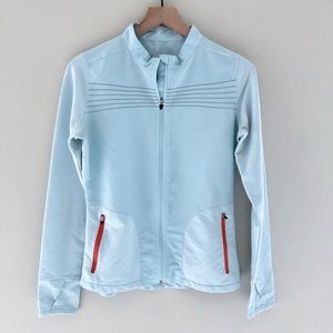 Oiselle Light Blue Running Jacket